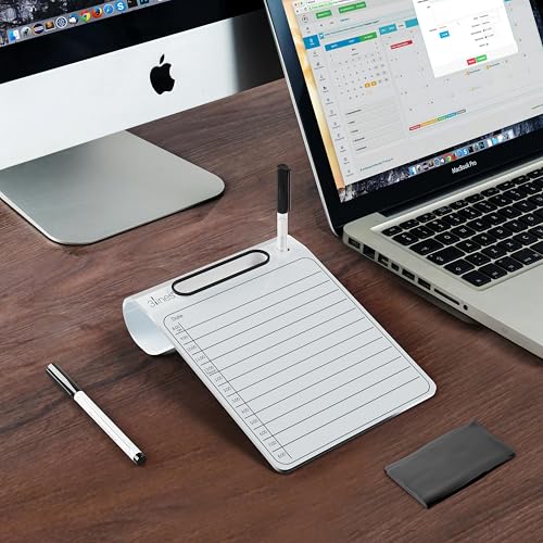 3 Lines Daily Slate | White Acrylic Writing Board for Desk | Dry Erase| with Phone & Marker Holder | Ideal for Home & Office |Includes Markers & Cleaning Cloth | Daily Planner | Small - Image 2