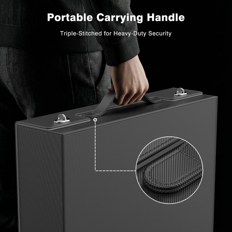 Kabinka Trading Card Storage Box with Handle & Mechanical Latch,5-Row 3900+ Commander MTG Card Case with Sealed Display Window,Top loaders Organizer Deck Box for MTG/TCG/PTCG/Sports Cards (Black) - Image 2