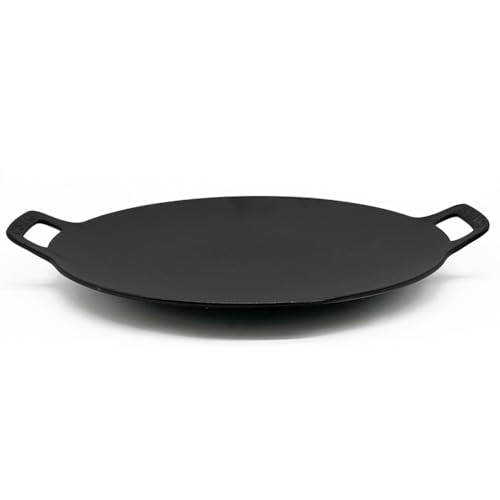Brightalk 13-Inch Korean BBQ Grill Pan, Cast Iron Griddle for Indoor and Outdoor Stovetop Use - Image 1