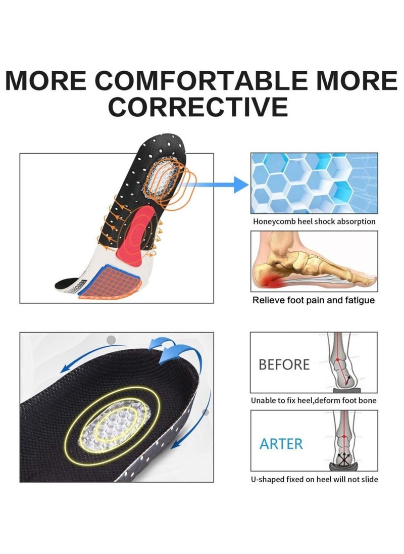 Orthotic Shoe Insoles for Men & Women – Arch Support for Flat Feet, Plantar Fasciitis, Memory Foam Cushioned Inserts for All-Day Comfort