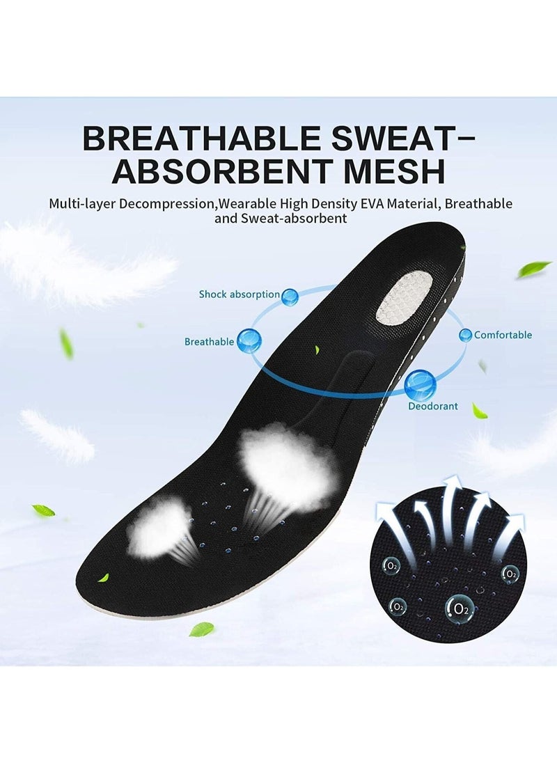 Orthotic Shoe Insoles for Men & Women – Arch Support for Flat Feet, Plantar Fasciitis, Memory Foam Cushioned Inserts for All-Day Comfort