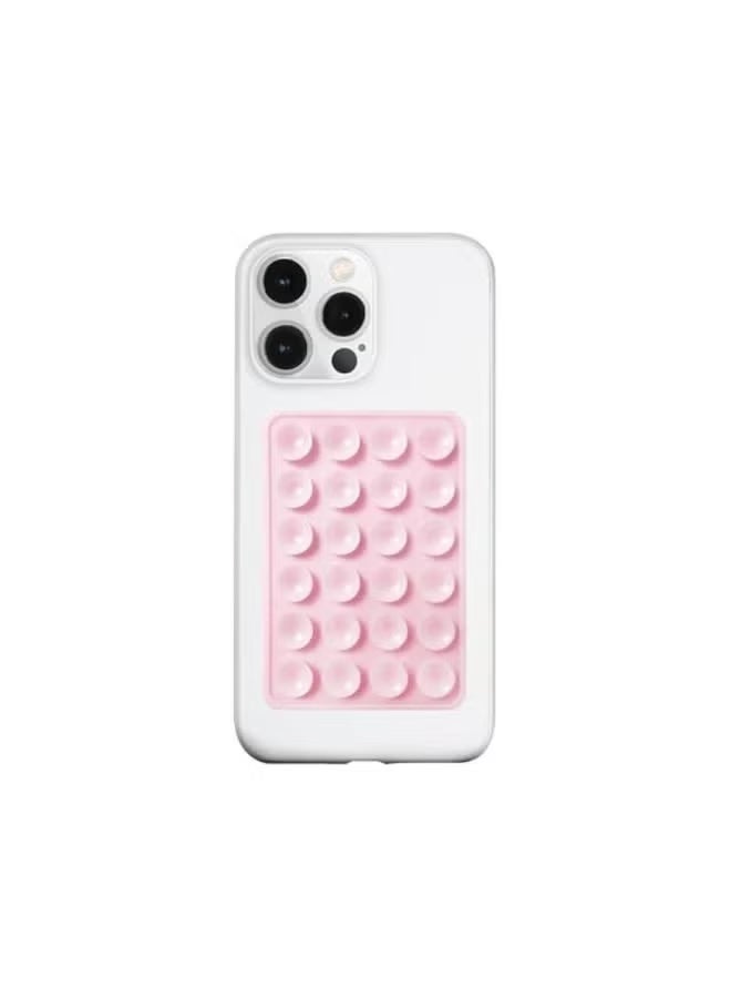 JAJEEK Silicone Suction Phone Case Mount in Light Pink, Hands-Free Adhesive-Style Phone Accessory with Strong Anti-Slip Grip for Stable Mounting on Mirrors, Showers, Windows, and Other Smooth Surfaces, Perfect for Selfies, Makeup Videos, Tutorials, Content Creation, Tiktok-Style Recording, and Convenient Phone Viewing Anywhere - Image 1
