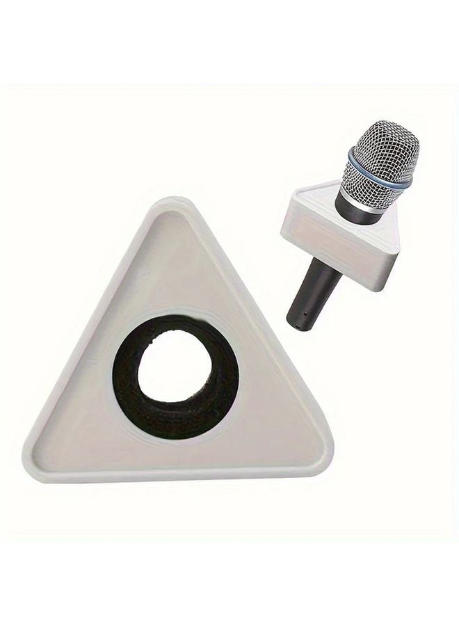 Black Adjustable Triangle Microphone Stand Portable For Podcast Karaoke Studio - Image 2
