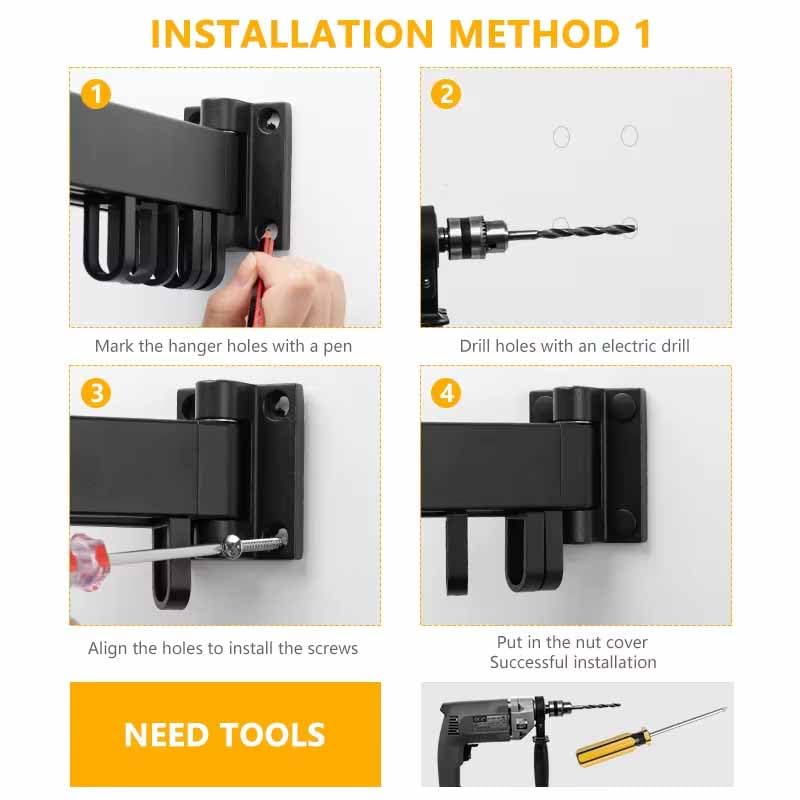 TGOPIT Foldable Cloth Dryer Stand Double Rack Cloth Stands for Drying Clothes Wall Mounted Clothes HangerClothes Laundry Drying RackDrying Rack ClothingLaundry Hanger RackCollapsible2Tier - Image 2