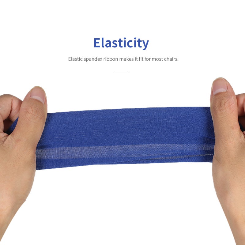 50pcs Wedding Chair Sashes Bows Elastic Spandex Chair Sash Covers Bands Wedding Banquet Reception Supplies Decorations-Royal Blue - Image 3