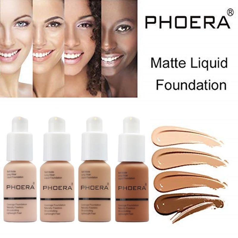 WFWJ PHOERA Foundation, Natural Moisturizing Highlighting Matte Oil Control Flawless Concealer Makeup,Full Coverage Foundation (105 Sand) - Image 5