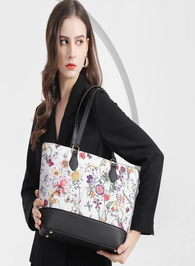 Bagsure مجموعة حقائب يد نسائية أنيقة مكونة من 4 قطع، تشمل حقائب كتف وحقائب حمل وحقائب كروس، هدية مثالية للسيدات والفتيات، لون أسود/زهري، الأبعاد: 3.15 × 3.94 × 7.87 بوصة - Image 3