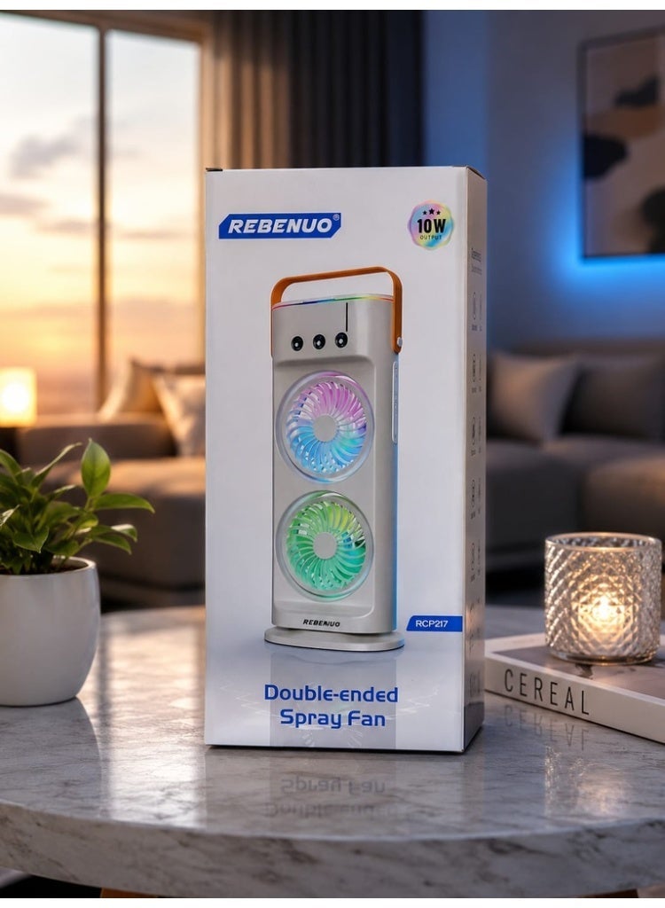 REBENUO Portable Dual Mist Fan (Model RCP217) – The smart solution for refreshment anywhere! - Image 4