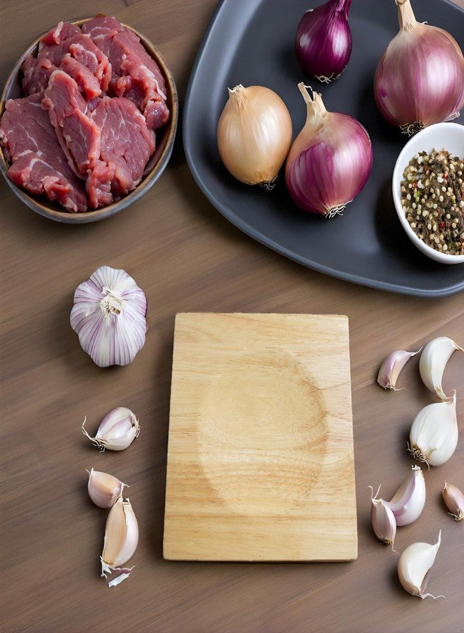 TIYOORTA Mezzaluna Cutting Boards,Double-sided Slicing Charcuterie Board,Square Wooden Chopping Board(3.15 IN*3.15 IN) Concave Cutting Board, Wooden Serving Bowl for Mincing Herb n Vegetables - Image 3