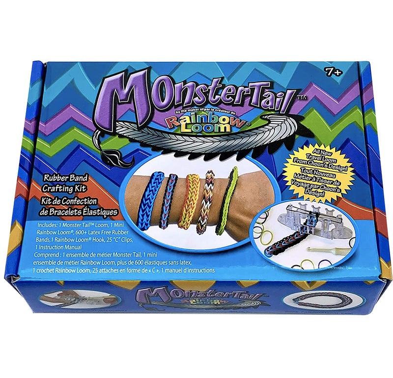 Rainbow Loom® Monster Tail™ Kit - Compact Loom and Case for Travel, Makes Oversized Bracelets, Includes Exclusive Loom and 2 Bracelet Instructions for Boys and Girls 7+ - Image 2