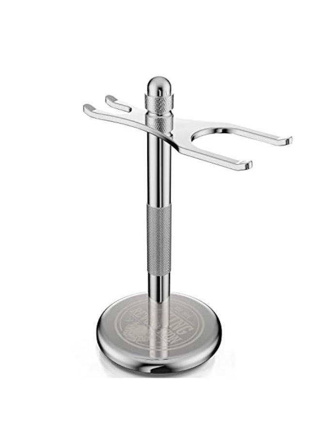 Viking Revolution - Chrome Safety Razor Stand - Razor Holder And Shaving Brush Stand, Shaving Stand To Prolong The Life Of Your Razor - Shaver Holder With Weighted Bottom For Extra Stability - Image 1