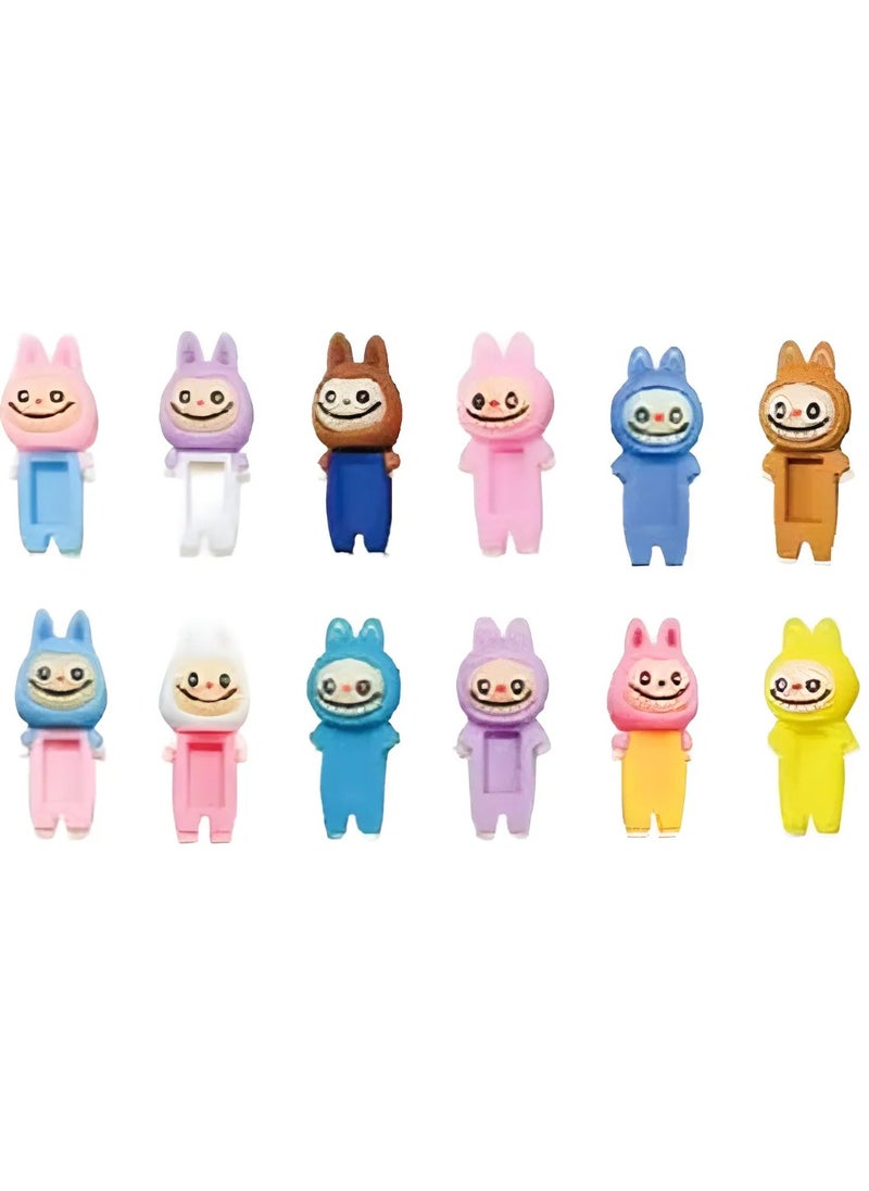 LABUBU 12pcs Labubu Anime Blind Box Toy Set – Cute PVC Cartoon Figure Dolls for Phone, Car & Laptop Decoration | Surprise Collectible Decoration Ornaments, Unique Gift for Anime Fans & Kawaii Lovers!  - Image 3