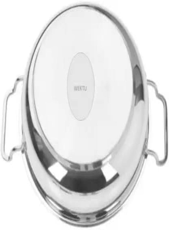 Wektu Premium Stainless Steel KADHAI with Induction Bottom Kadhai 20 cm Diameter with Lid 1.5 L Capacity (Stainless Steel, Non-Stick, Induction Bottom) - Image 2