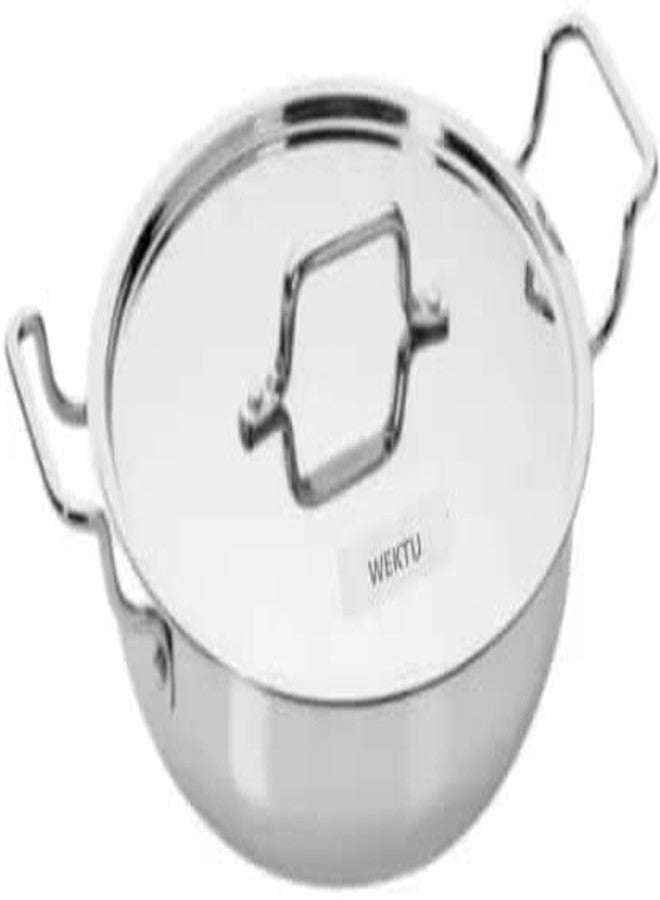 Wektu Premium Stainless Steel KADHAI with Induction Bottom Kadhai 20 cm Diameter with Lid 1.5 L Capacity (Stainless Steel, Non-Stick, Induction Bottom) - Image 1