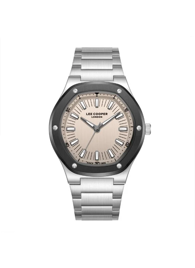 لي كوبر Men's Analog Display Watch With Silver Metal Strap - LC08145.070