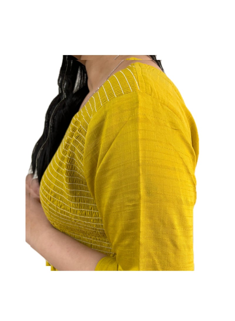 Zebees Smocked Cotton Maternity Dress, Comfortable & Stylish  - Image 2