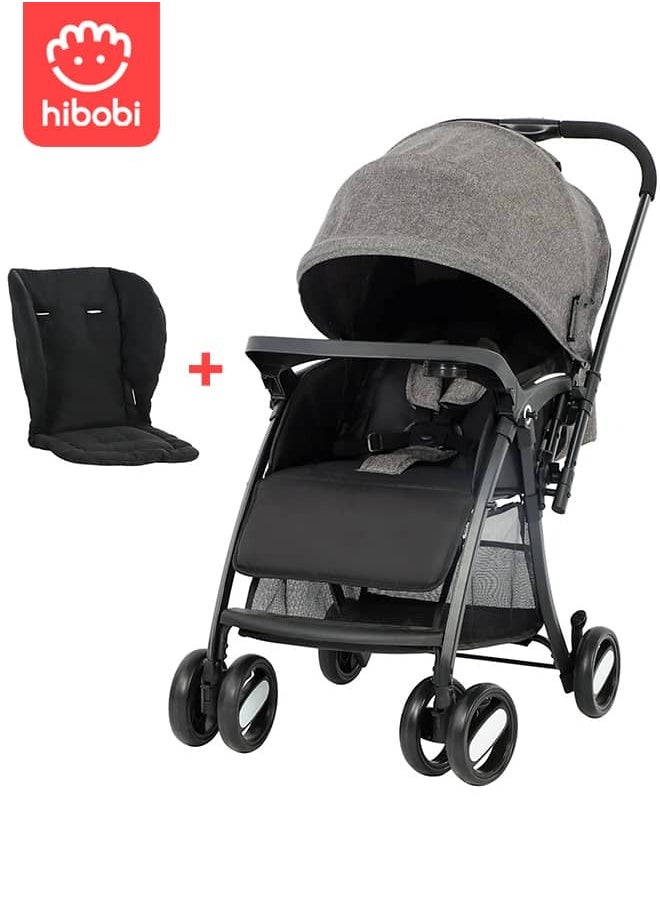 hibobi - Lightweight Foldable Two-Way Push Baby Stroller With Seat Cushion - Image 1