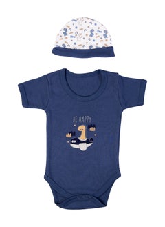 Babies Basic 5 Piece Unisex 100% Cotton Gift Set Include Bib, Romper, Mittens, Cap And Sleepsuit/Jumpsuit- Be Happy  - Image 5