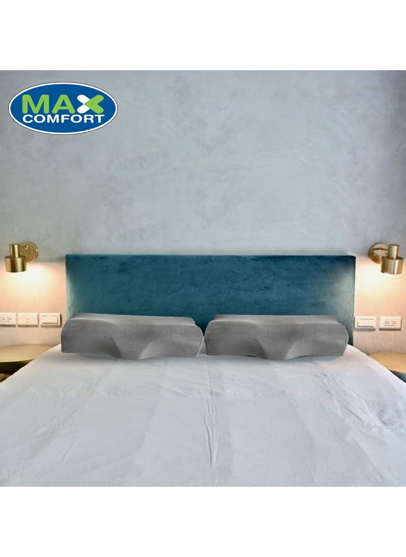 Max Comfort - Developed medical sleeping pillow, memory foam, to prevent neck, shoulder and spine pain, by Max Comfort, gray - Image 1