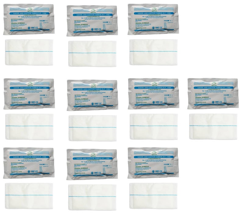 Agarwals Premium Sterile Combine Dressing Surgical Pad 10CM x 20CM (Pack of 10) - Image 1