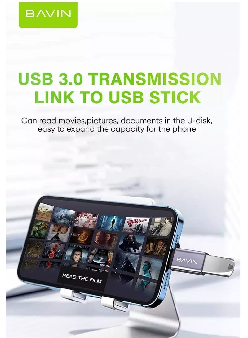 Bavin OTG Adaptor USB 3.0 Fast Data Transfer for iPhone Phones and Laptop Tablet Gamepad Printer Keyboard - Image 4