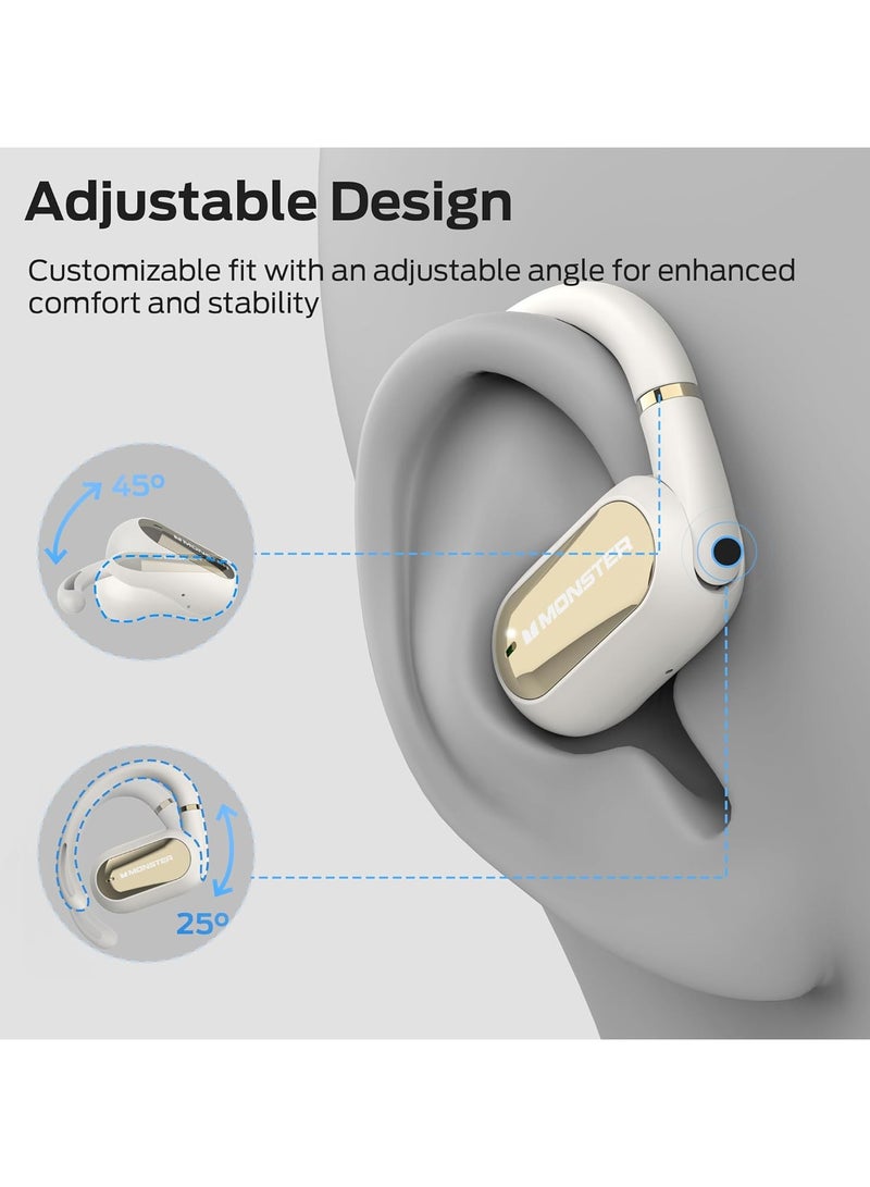 Monster Open Ear AC322 Wireless Bluetooth Headphones, Open-Ear Earhook Design, Bluetooth 5.4, 36H Battery Life, IPX5 Waterproof, ENC Clear Calls, Adjustable Fit - Image 3