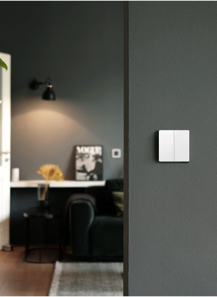 Vmax 2-Gang 2-Way Plate Switch – Modern Square Design, Smooth Control, Durable & Easy Install Wall Switch (WHITE) - Image 3