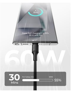 VOLTME 2M USB-C to USB-C Charger Cable - 60W (3A) Fast Charging for iPhone 16/16 Pro/16 Pro Max/16 Plus, 15 Series, iPad Mini 6/Pro 2022, MacBook Pro 2020, Samsung Galaxy S24/S23/S22 & All Type-C Devices- Black  - Image 2