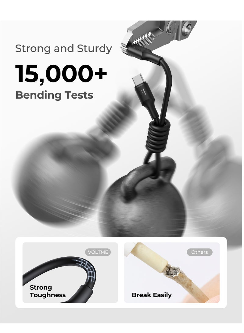 VOLTME 2m 60W (3A) PD Type-C to Type-C Fast Charging Cable, USB-C Power Cord Compatible with iPhone Air, iPhone 17/17 Pro/17 Pro Max, 16/16 Pro/16 Plus, 15 Series, iPad Pro/Air/Mini 6, MacBook Pro/Air, Samsung Galaxy S25/S24/S23 Ultra, Xiaomi, Huawei, Google Pixel, Laptops, Tablets and More - Black - Image 4