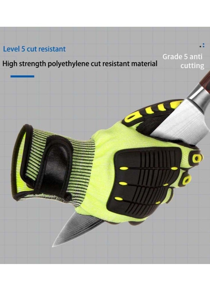 Construction Work Gloves, Safety Work Gloves, Durable, Shock-Absorbing, Anti-Cut, Anti-Impact, and Wear-Resistant, Warehouse Job Car Repair Utility Yard Glove for Men Women (Size: L) - Image 2