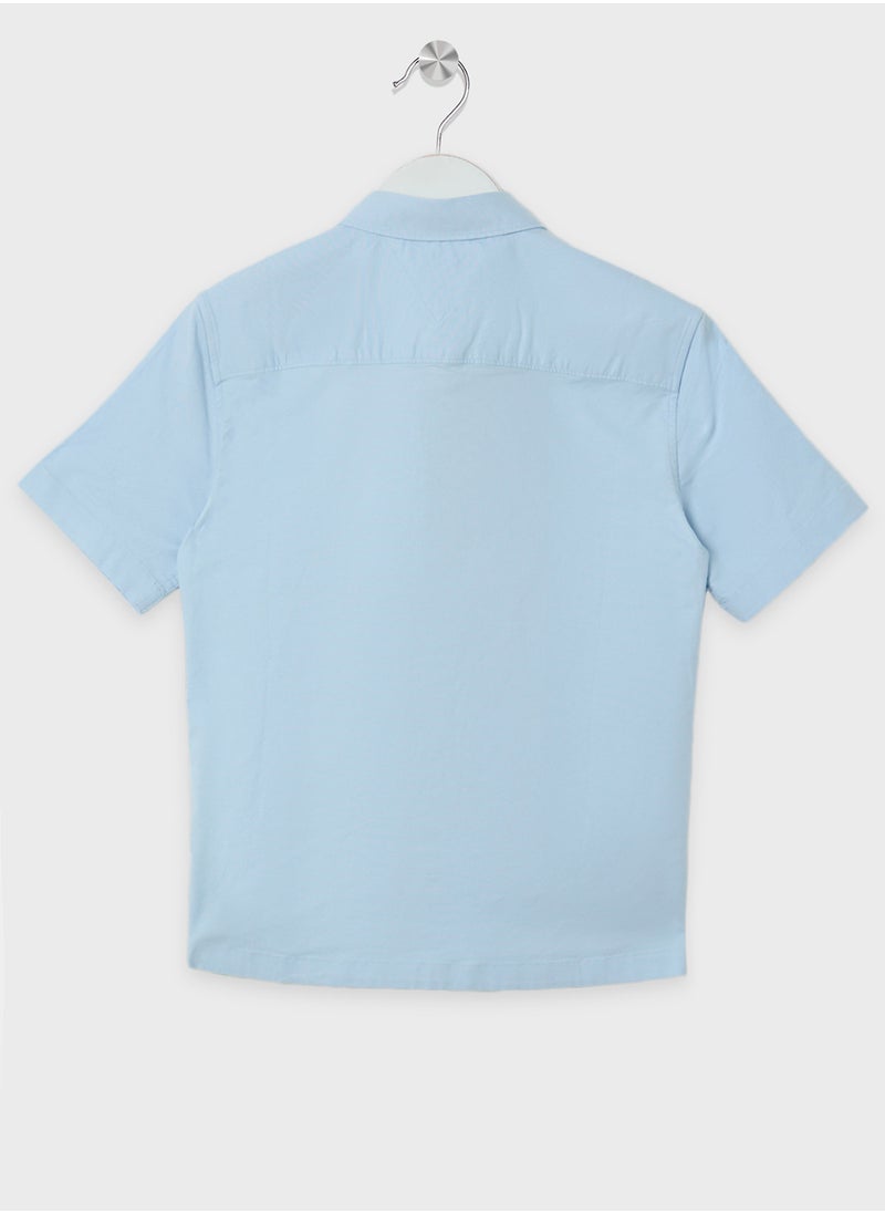 TOMMY HILFIGER Kids Stretch Oxford Ss Shirt  - Image 2