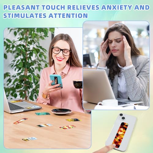 TOEMUR 90PCS Sensory Stickers – 2 Textured Surface, Storage Box Included – Sensory & Calming Strips for Office, Classroom Desk, Teachers, Adult Stickers for Anxiety Relief, Stress (Colourful) - Image 5