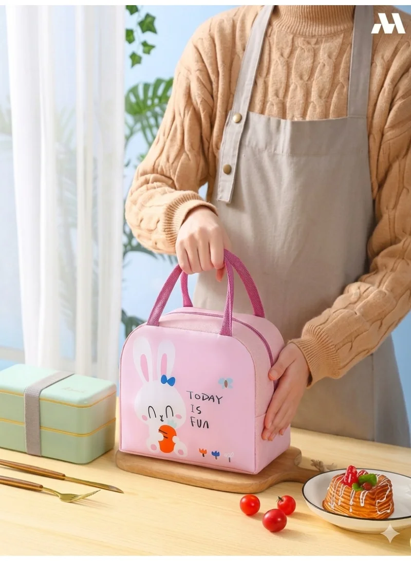 Mobcos Rabbit Pink Lunch Bag Mobcos Rabbit Pink Large Capacity Insulated Lunch Bag | Waterproof & Stain-Resistant Meal Tote with Advanced Temperature Retention | Durable Polyester Lunch Bag for Office & School  | Best Price UAE