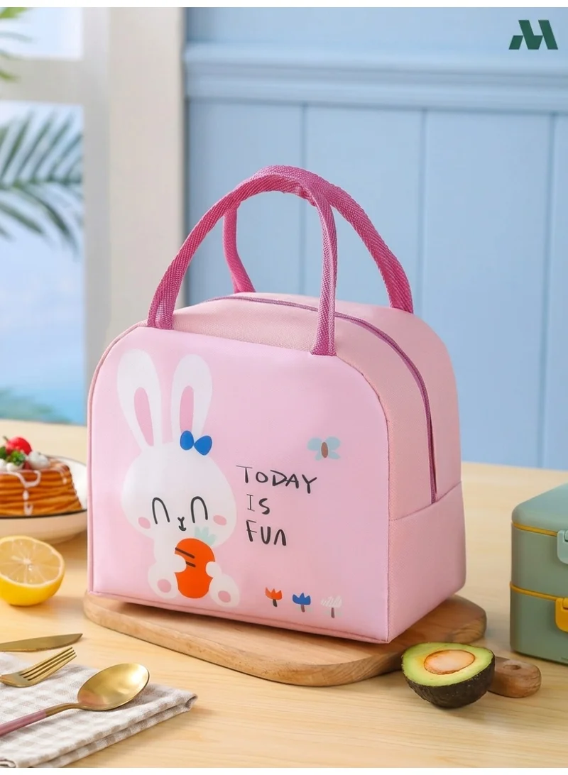 Mobcos Rabbit Pink Lunch Bag Mobcos Rabbit Pink Large Capacity Insulated Lunch Bag | Waterproof & Stain-Resistant Meal Tote with Advanced Temperature Retention | Durable Polyester Lunch Bag for Office & School  | Best Price UAE