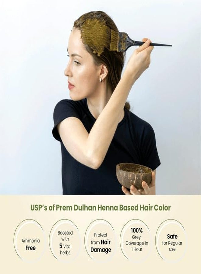 Prem Dulhan Herbal Henna Hair Colour Natural Brown Both for Men and Women (Pack of 2, 60g Each) PPD and Ammonia Free Formula - No Damage - Image 3