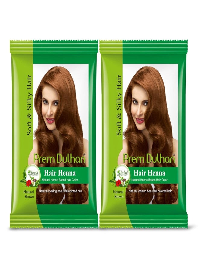 Prem Dulhan Herbal Henna Hair Colour Natural Brown Both for Men and Women (Pack of 2, 60g Each) PPD and Ammonia Free Formula - No Damage - Image 1