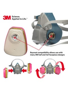 3M 3M P100 Respirator Cartridge/Filter 60926, 1 Pair, NIOSH, Helps Protect Against Organic Vapors, Acid Gases, Ammonia Methylamine, Formaldehyde and Particulates  - Image 4