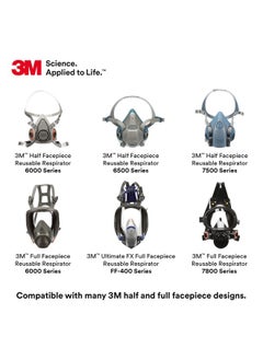 3M 3M P100 Respirator Cartridge/Filter 60926, 1 Pair, NIOSH, Helps Protect Against Organic Vapors, Acid Gases, Ammonia Methylamine, Formaldehyde and Particulates  - Image 5