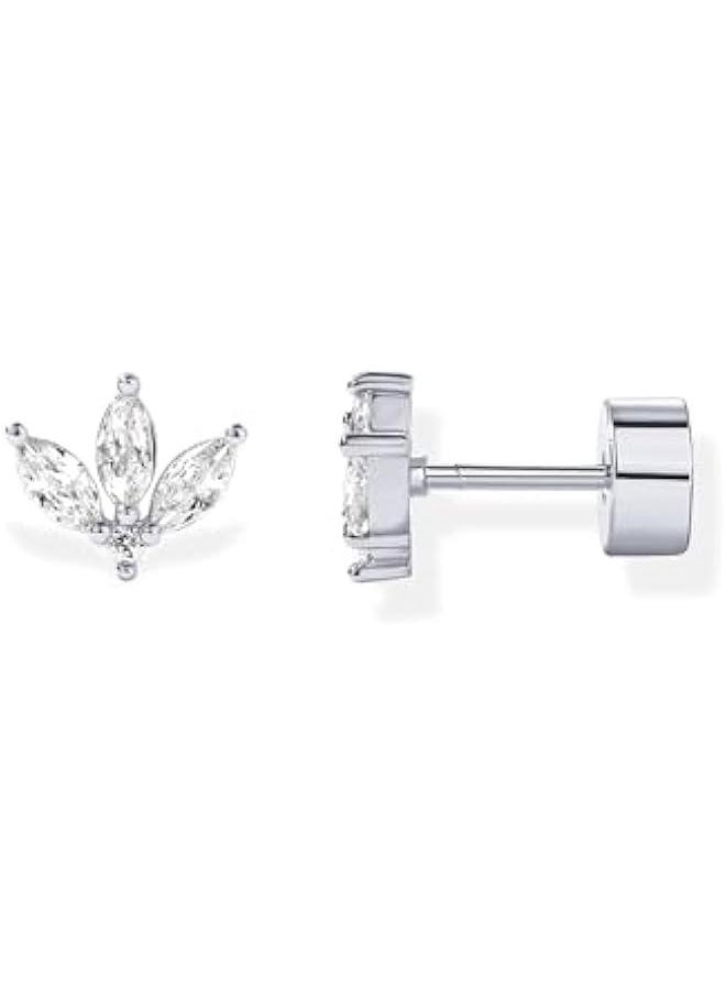 PAVOI - 14K Gold Plated Sterling Silver Posts Mini Stud Flat Back Earrings for Women | Helix Cartilage Piercing Jewelry | Dainty Pearl Star Cluster Cubic Zirconia Lotus Climber Screw Backs - Image 1
