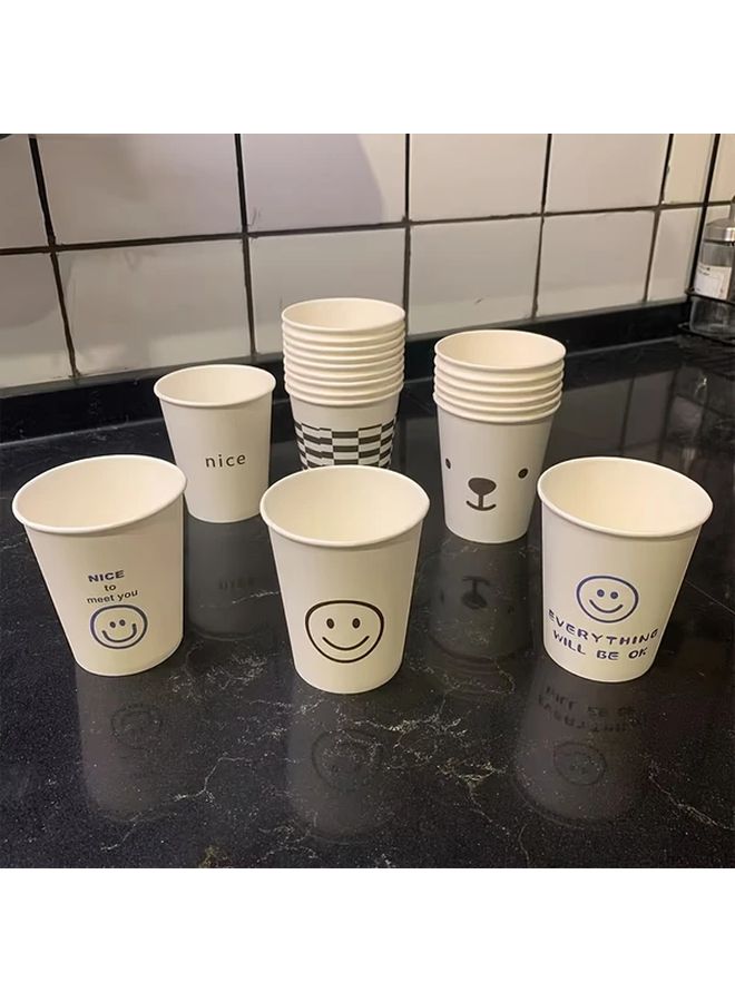 50 قطعة من الأكواب الورقية ذات الألوان العشوائية القابلة لإعادة التدوير والاستعمال لمرة واحدة، المتينة والمغلظة للحفلات في المنزل والمكتب - Image 2