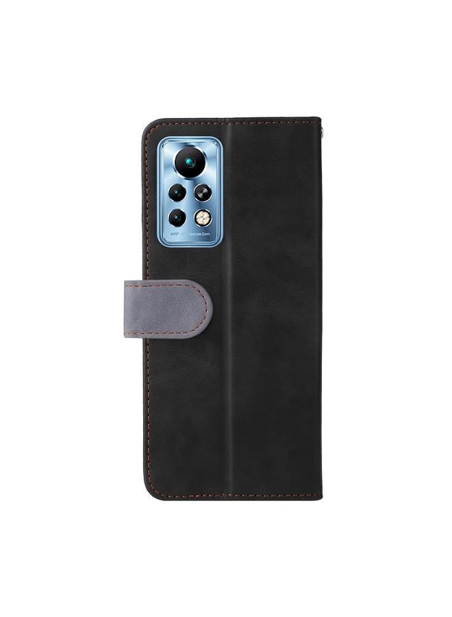 Zaboon Case For Infinix Note 11 Pro Stitching-Color Horizontal Flip Leather Case - Image 3