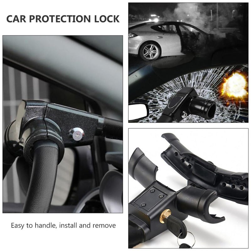 T Shaped Car Steering Wheel Lock Anti Theft Device For Sedan And Van Black - Image 4
