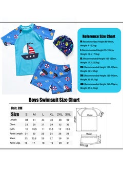 VUCATIN Children's Swimsuit Set 5PCS Boys Water Sports Short Swimsuit Sun Protection Swimsuit Outdoor Quick-Drying Clothes with Swimming Goggles and Swimming Cap Swimming Backpack (E)  - Image 3