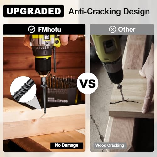 FMhotu 2-7/8 Inch Heavy-Duty Outdoor Wood Screws Assortment Fastener Kit, 50Pcs Star Drive Deck Screws, Rust Resistant Timber Screws for Timber/Log/Landscaping Wood (#14 x 2-7/8" Black) - Image 4