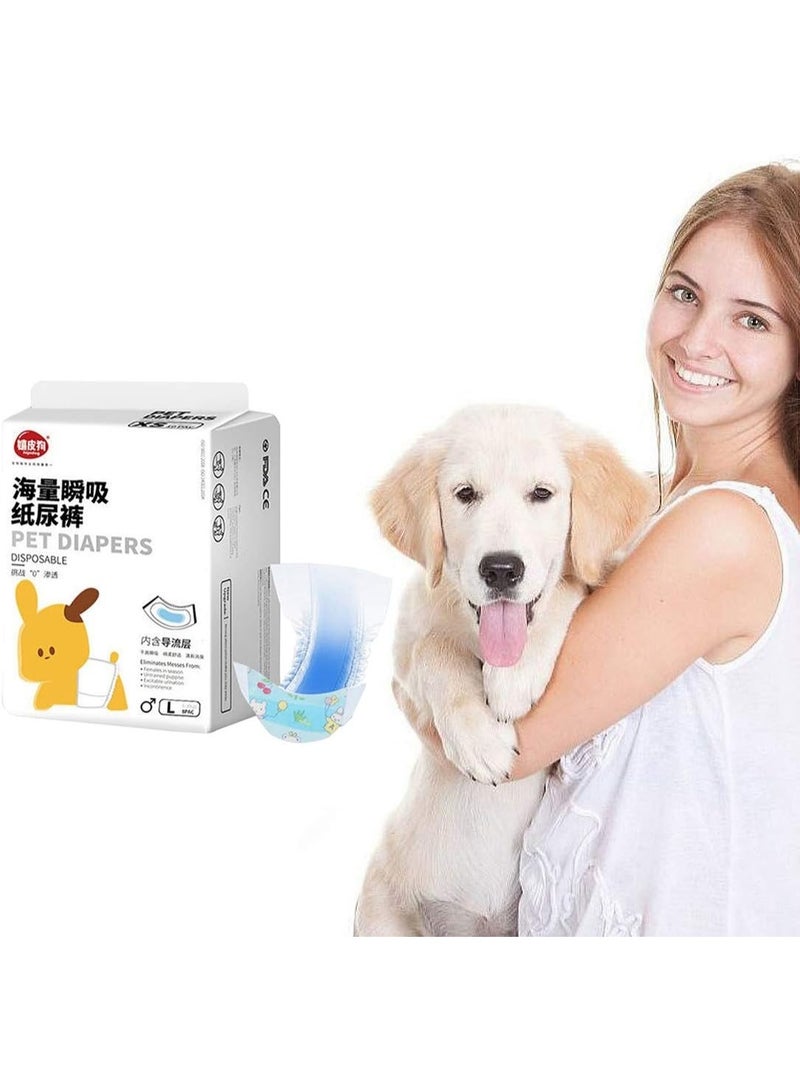 Meetion 10pcs/bag Dog Diapers Diapers for Dogs Pet Female Dog Diapers Leakproof Disposable Puppy Super Absorbent Physiological Pants (Medium) - Image 5