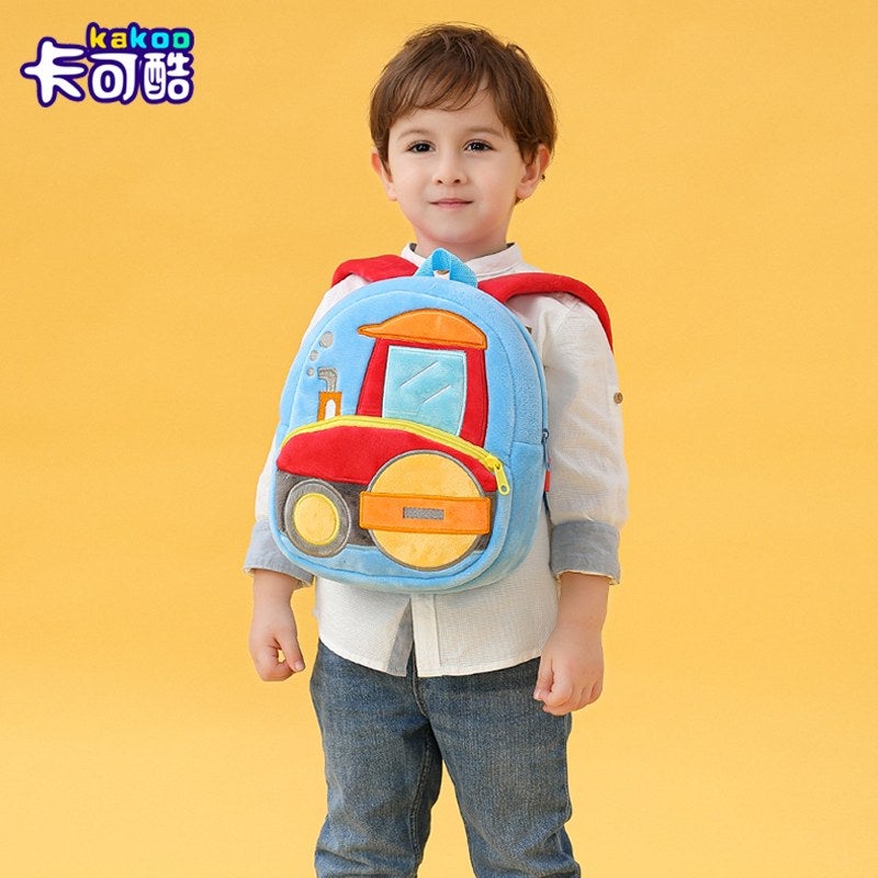 Plush Kids Backpack, Police Car Vehicle Design, Soft Lightweight School Bag for Toddlers and Preschool Kids - Image 4