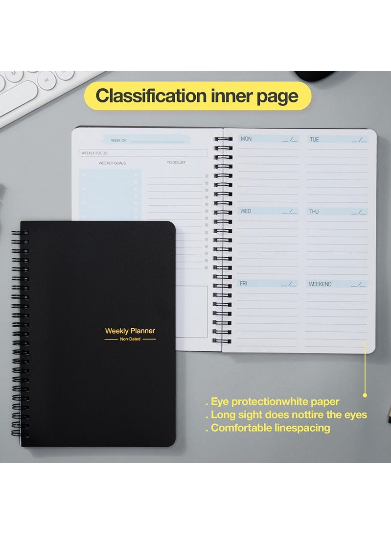 Merrystick Weekly Planner Sheet For Office, Home, School, Work, Study And More. (Black)  - Image 1