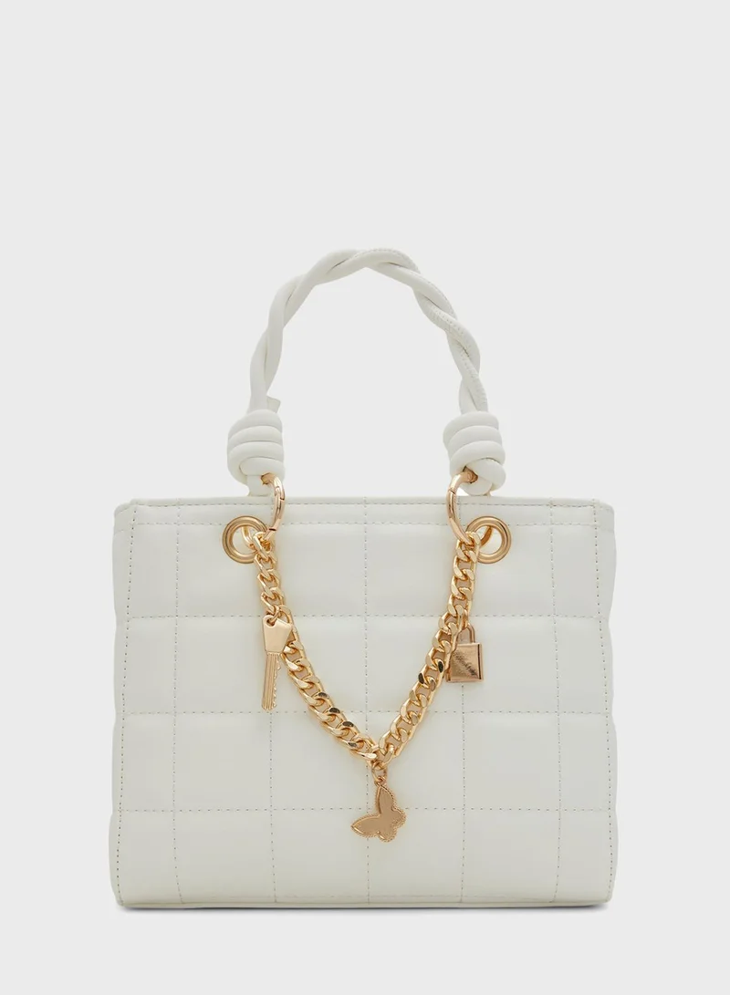 CALL IT SPRING Howitiss Top Handle Chain Detail Tote