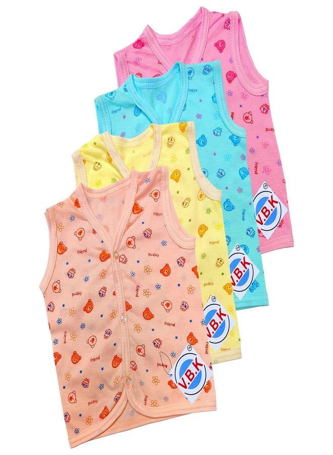 V.B.K® Baby Boy and Baby Girl Clothing Set With Jabla (4 Pcs), Nappy (4 Pcs), Hand Mittens (Gloves) (4 Pair), Leg Booties (Socks) (4 Pair), Pure Hosiery Soft Fabric, 0 Months - 6 Months - Image 2