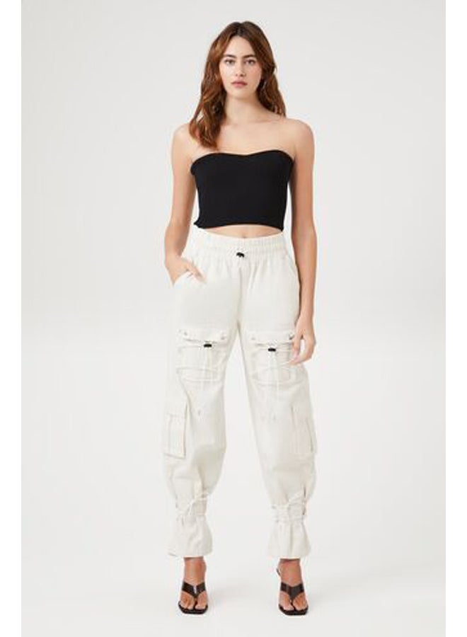 FOREVER 21 Drawstring Cargo Denim Joggers - Image 4